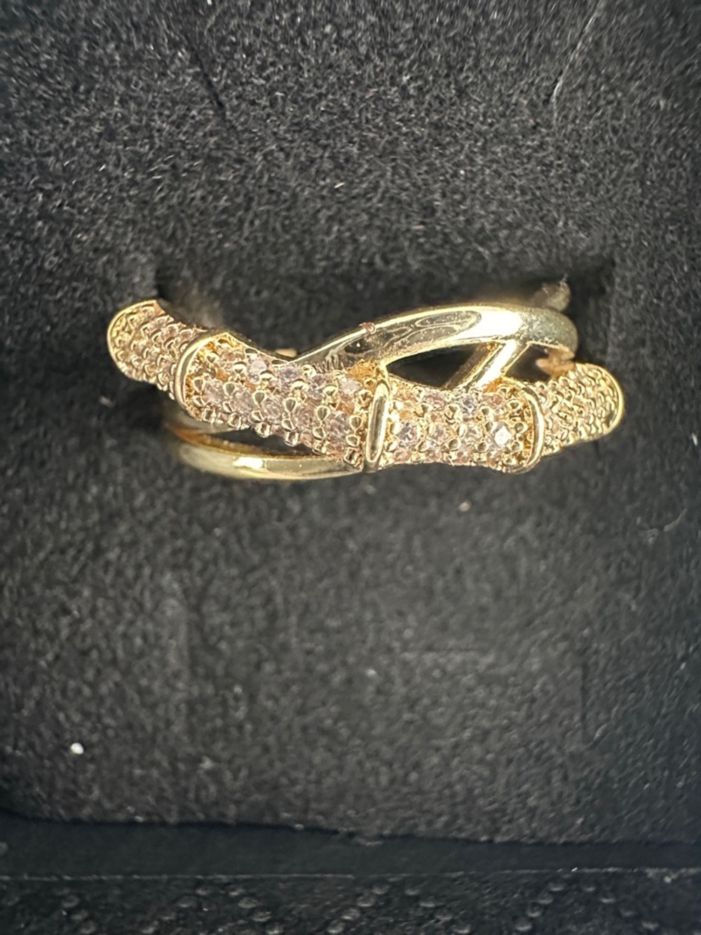 14K Gold filled CZ pave bamboo ring
